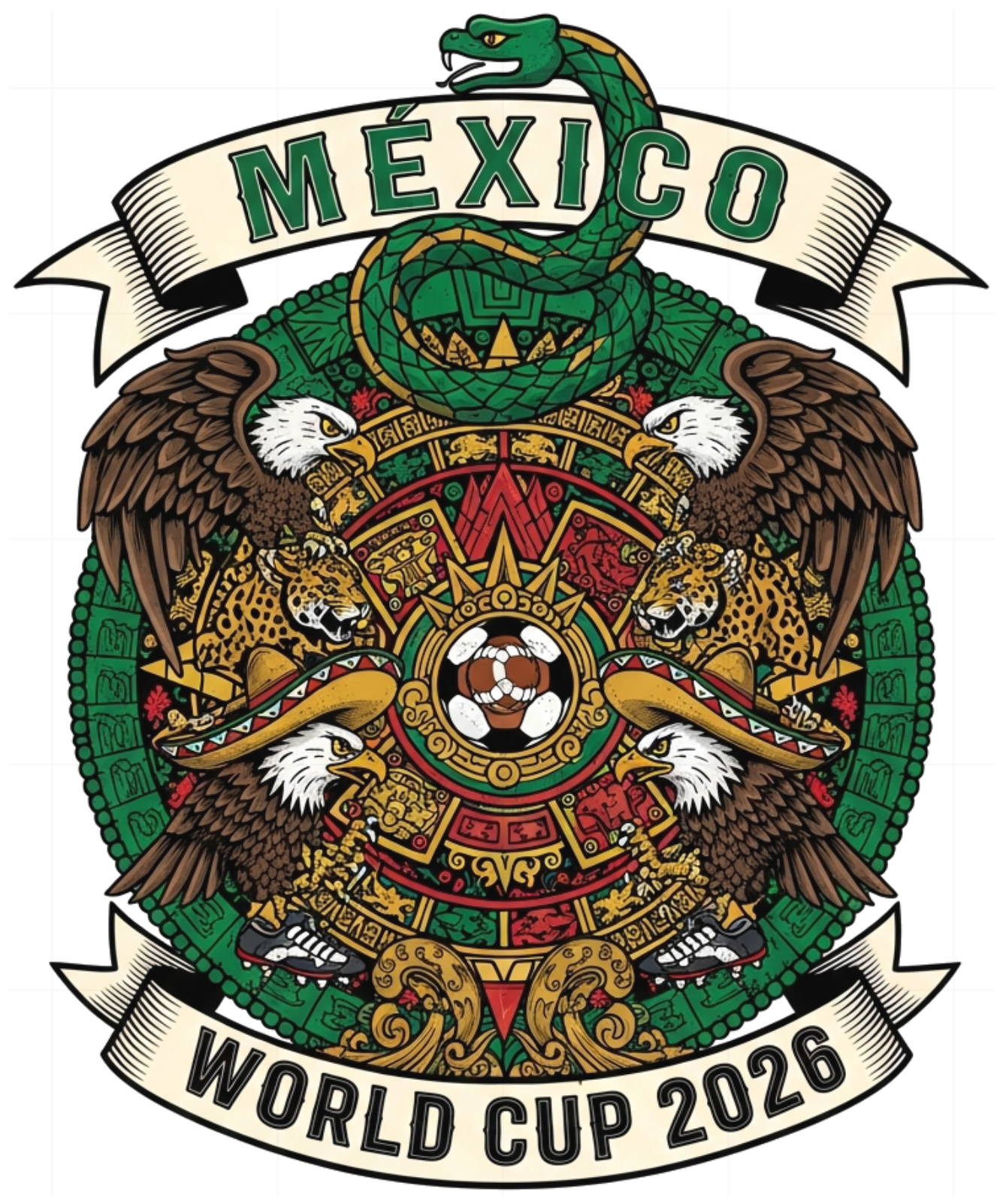 Áo Thun Mexico World Cup 2026 Màu Kem Oversize Unisex Cotton Co Giãn Cực Chất - Design 220526-16-52-OHM