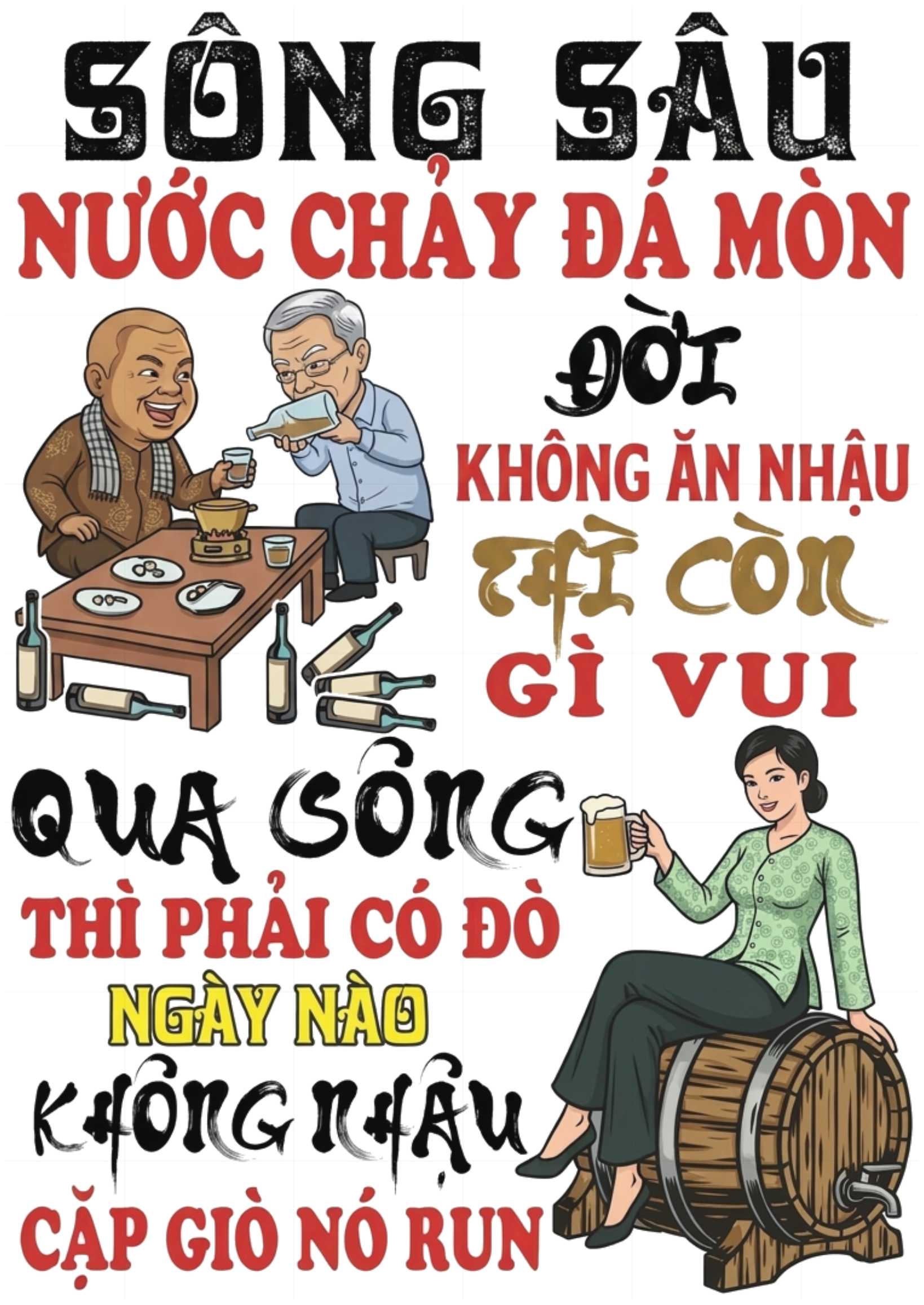 Áo Thun Sông Sâu Nhậu Nhẹt Unisex Form Rộng Streetwear Graphic Tee vietnam.yo - 221026-16-03-DGC