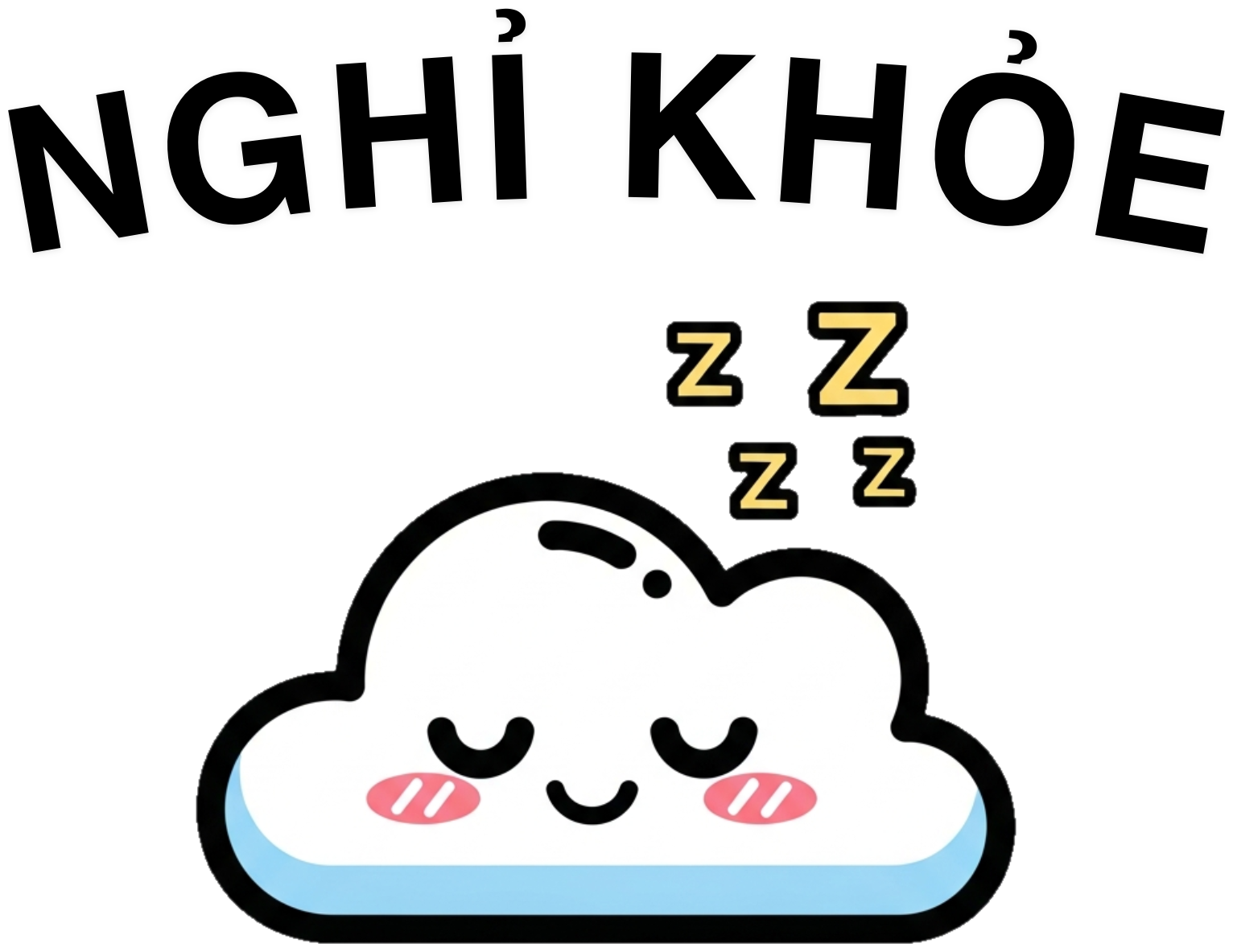 Áo Thun Trắng In Hình Kawaii Slogan NGHỈ KHỎE - 230326-15-07-IUJ