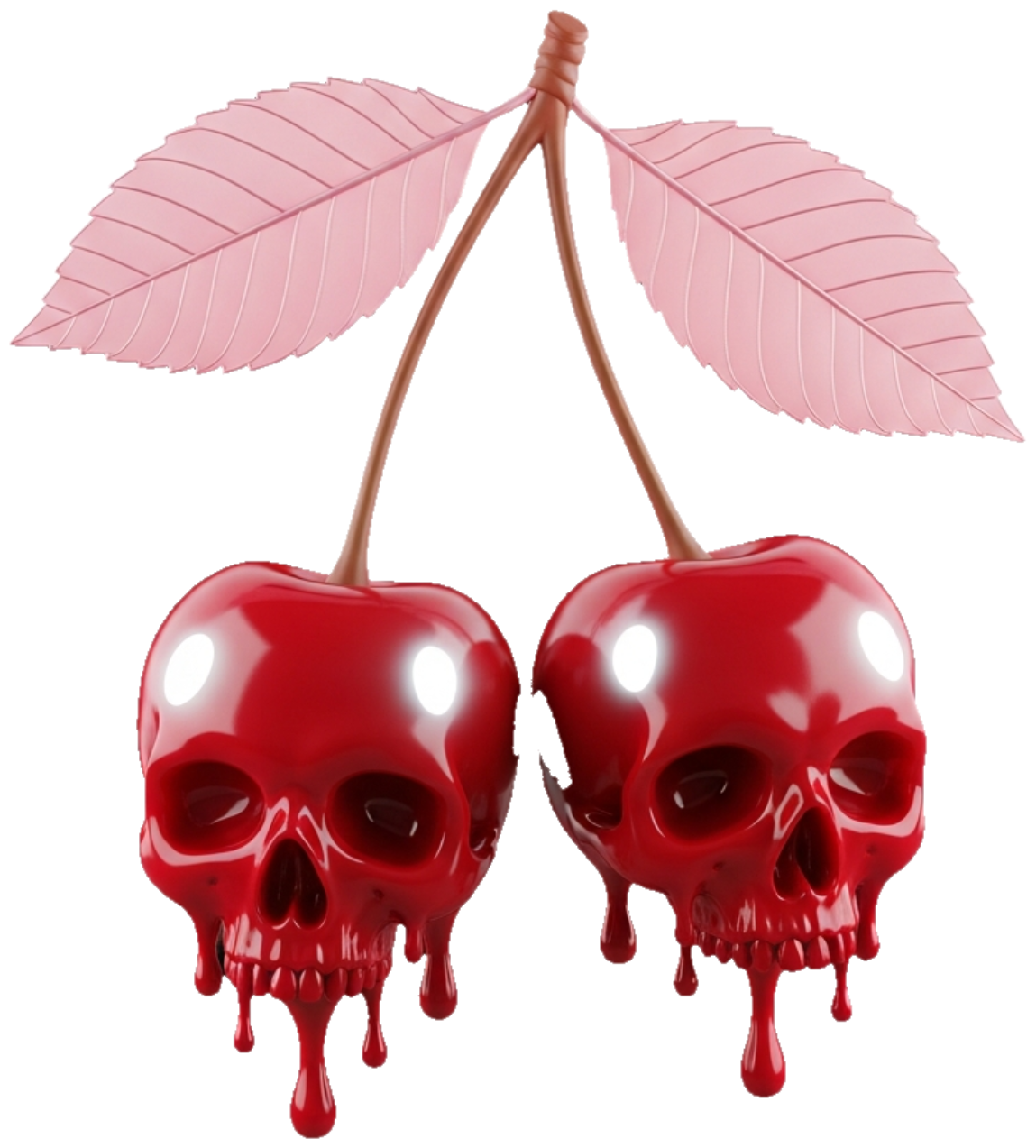 Áo Thun Trắng Skull Cherry Surrealism Art Độc Đáo - 230326-15-15-CBD