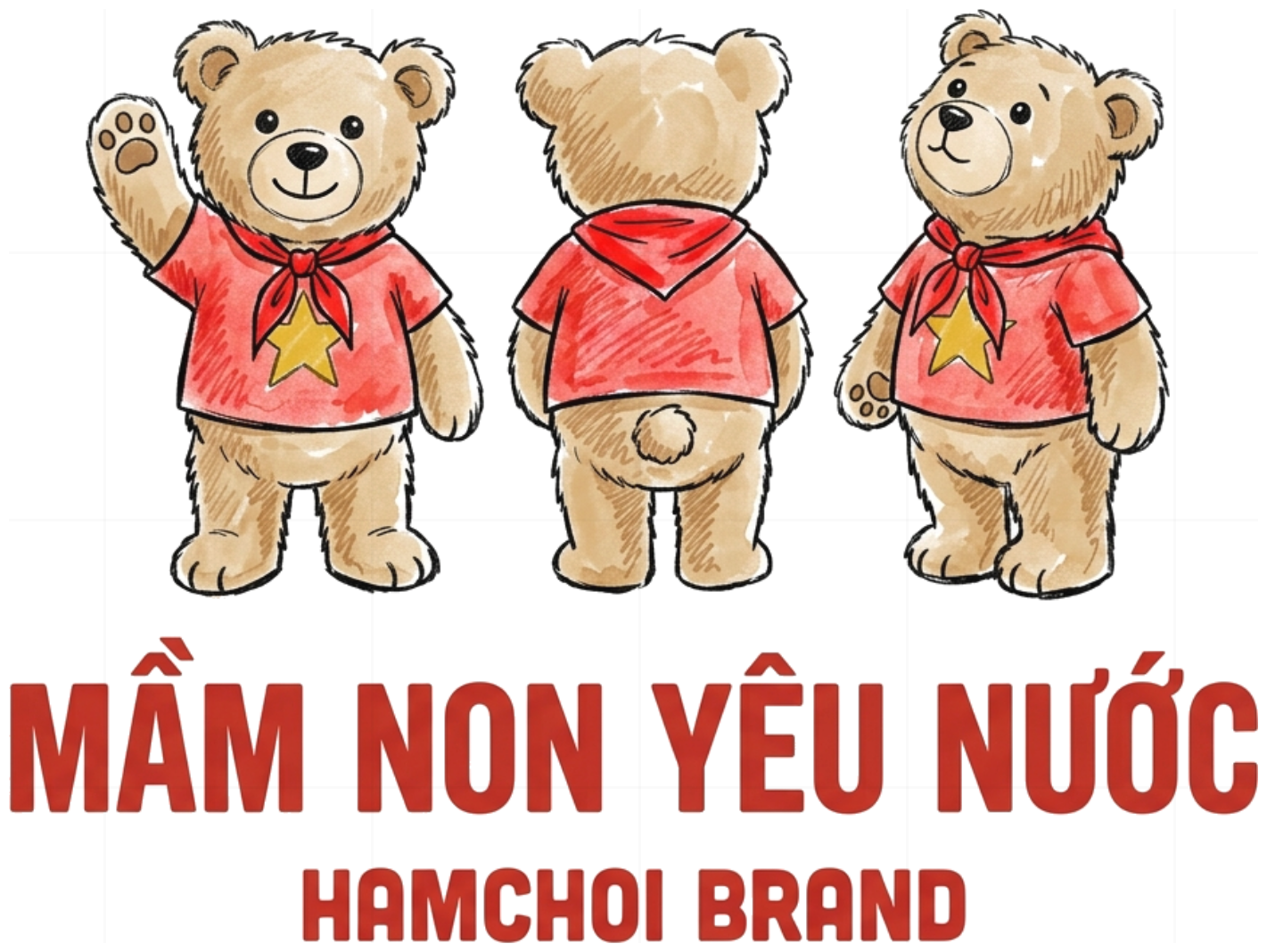 Bodysuit cho bé VNXK HAMCHOI Trắng cotton mềm mại Patriotic Bears Baby Bodysuit - 230726-16-49-VTF
