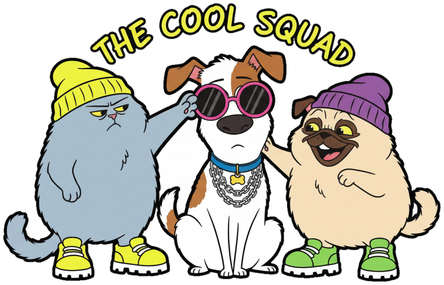 Áo Thun Đen In Hình Ba Chú Mèo Ngu Không Phanh - 240326-10-32-RUY