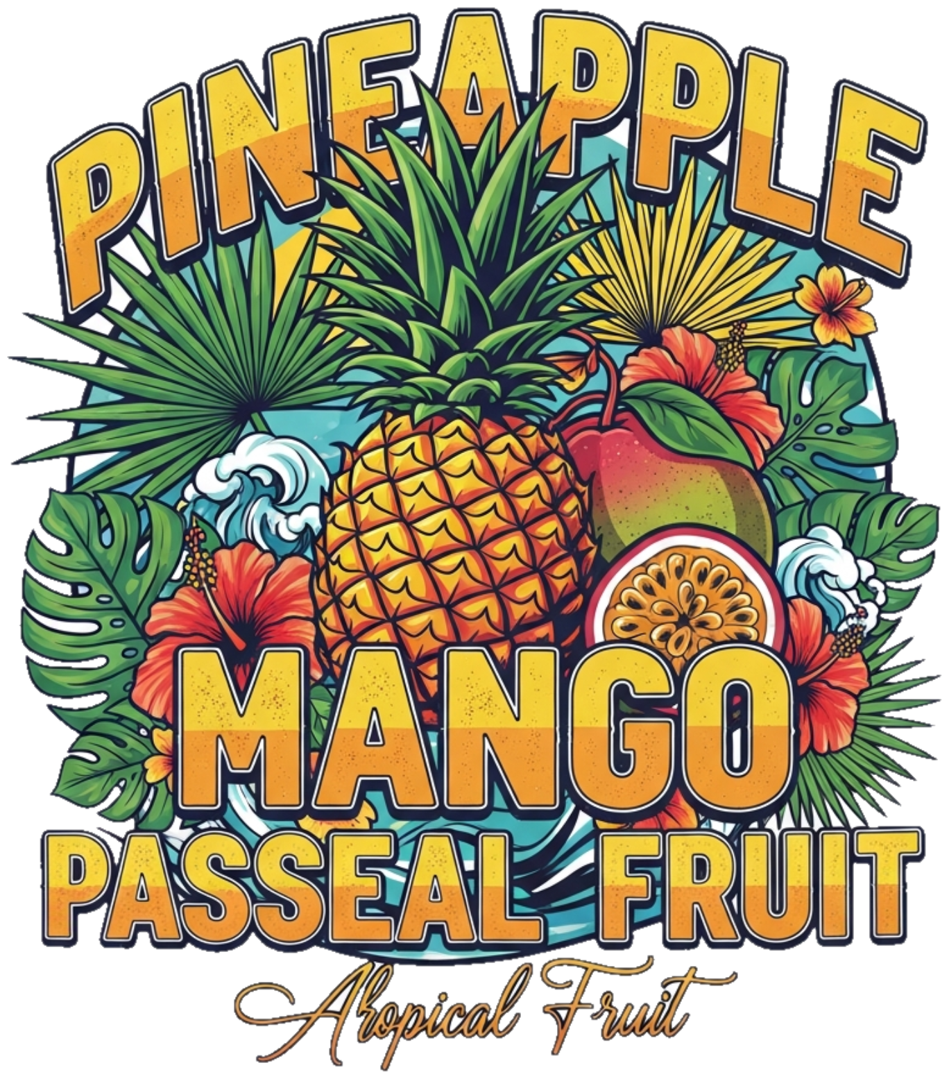 Áo Thun Trắng In Hình Trái Cây Tropical Phong Cách Hawaii - 270326-09-23-AKS