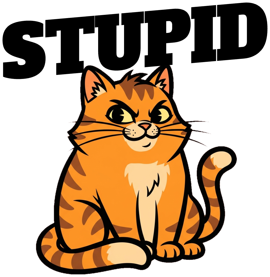 Áo Thun Trắng Mèo Béo Stupid Cartoon Cá Tính - 290326-20-43-QPC