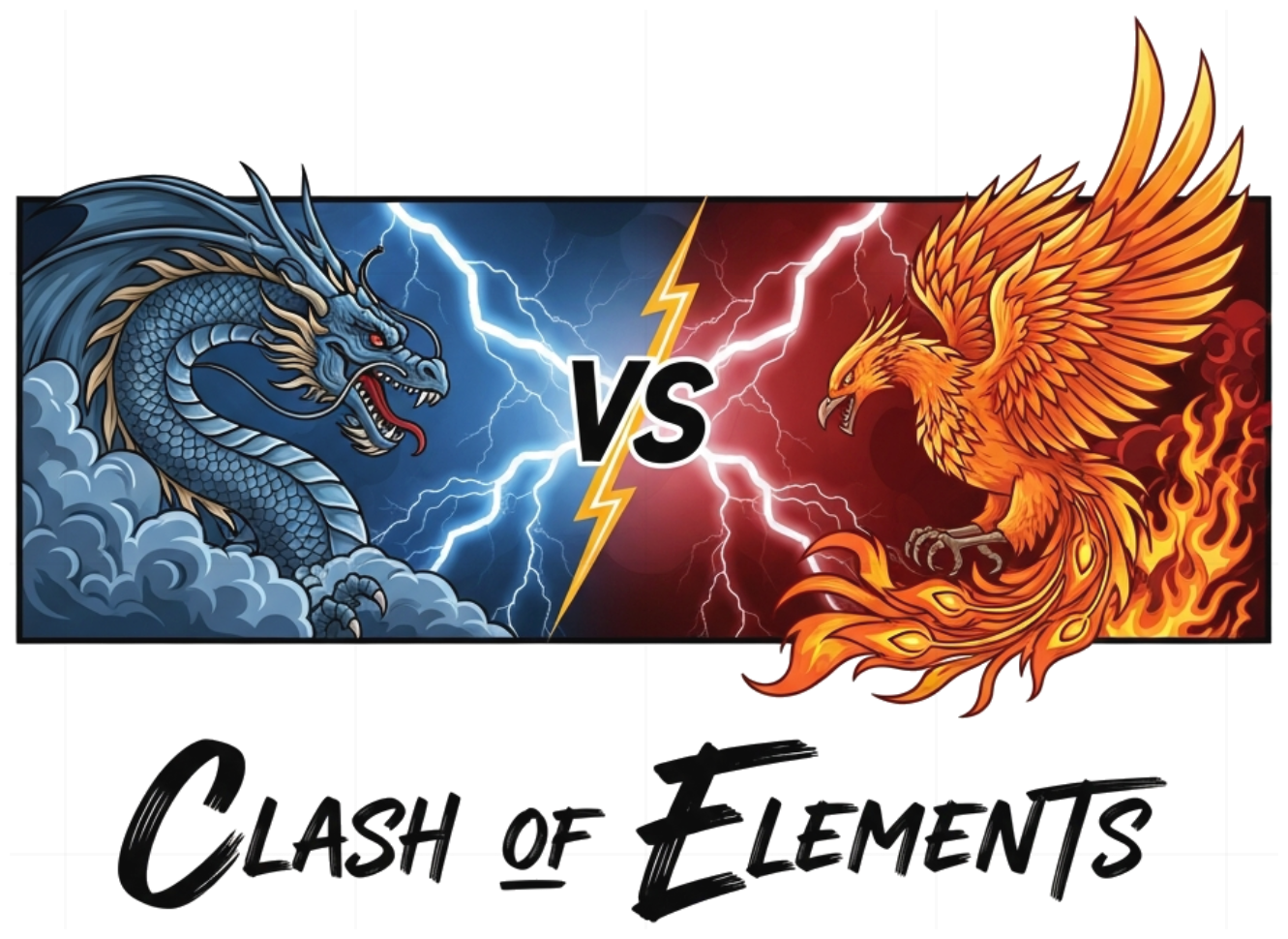 Áo Thun Trắng Unisex Form Rộng CLASH OF ELEMENTS Họa Tiết Rồng Phượng Cực Chất - Áo Phông Nam Nữ Streetwear Design 290526-15-25-JGS
