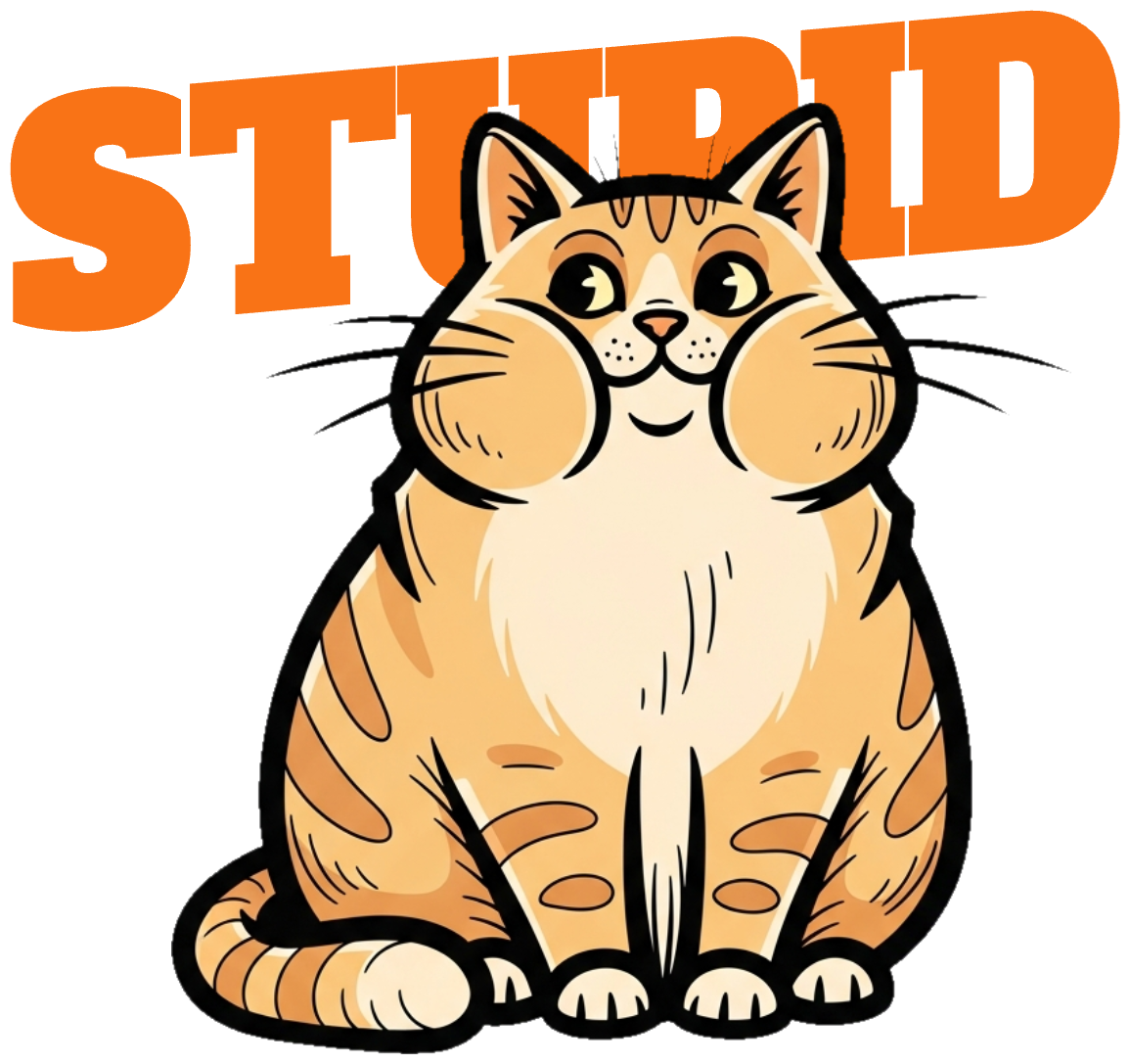 Áo Thun Kem In Hình Mèo Béo Cartoon STUPID Độc Đáo - 300326-11-31-IWO