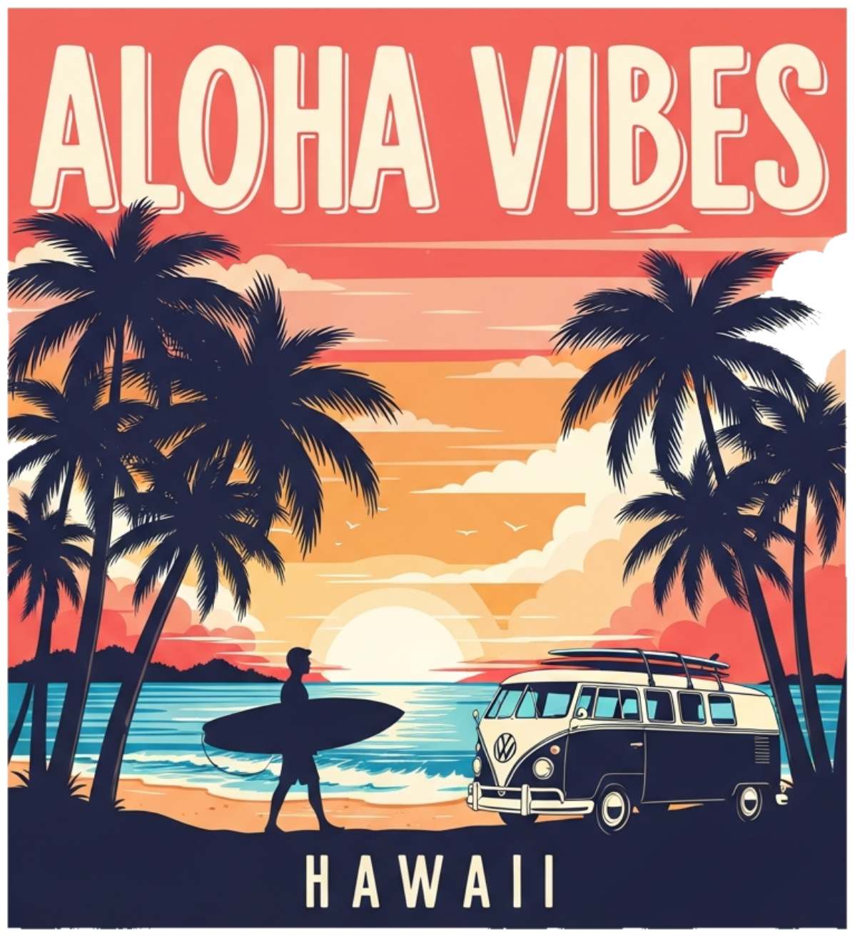 Áo Thun Trắng Summer Vibes Hawaii Phóng Khoáng - 300326-14-53-XEF