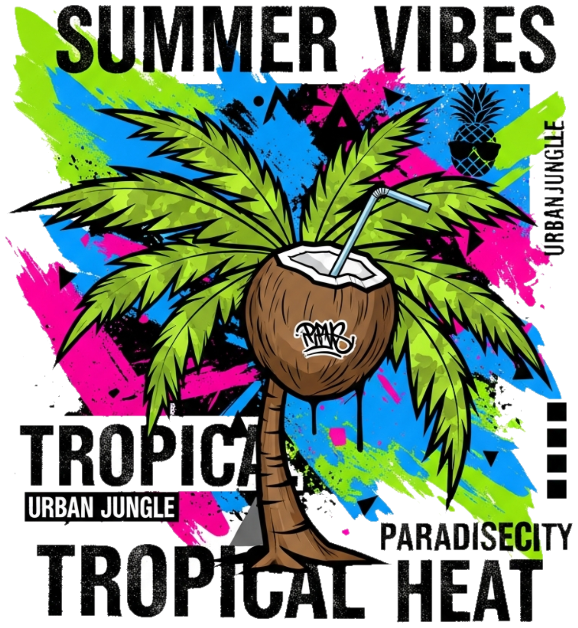 Áo Thun Trắng Summer Tropical Streetwear Design - 300326-15-23-TPW