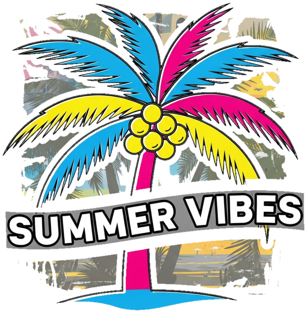 Áo Thun Màu Kem Tropical Streetwear Summer Vibes - 300326-15-57-JCO