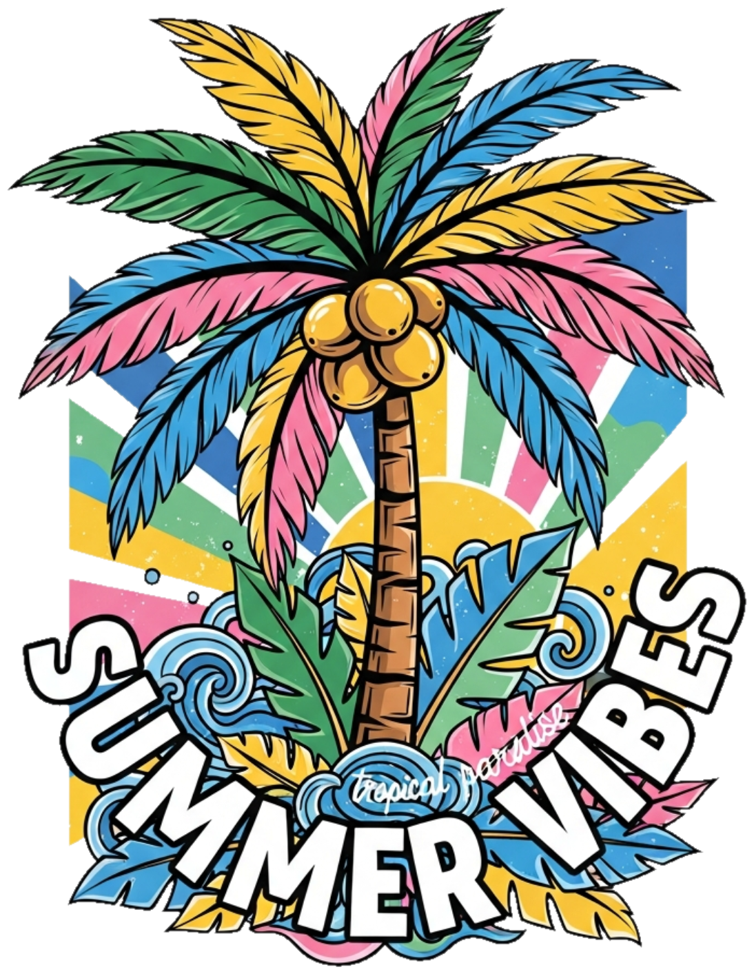 Áo Thun Trắng Summer Tropical Streetwear Design - 300326-15-57-RXO