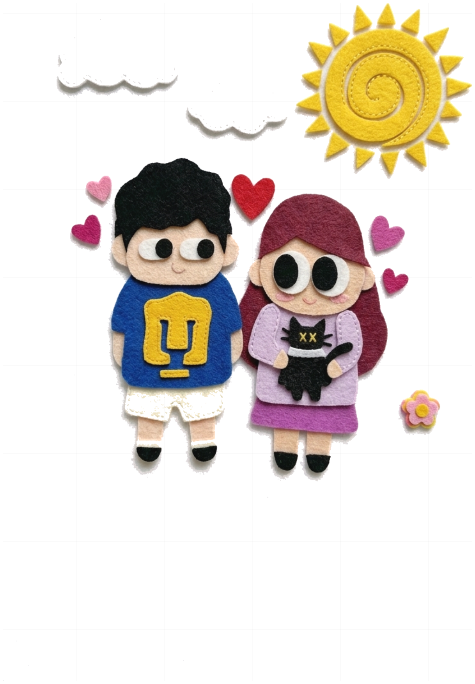 Áo Thun Unisex Form Rộng Cotton In Hình Couple Chibi Felt Craft Slogan Design Cực Chất - 300926-08-48-EGD
