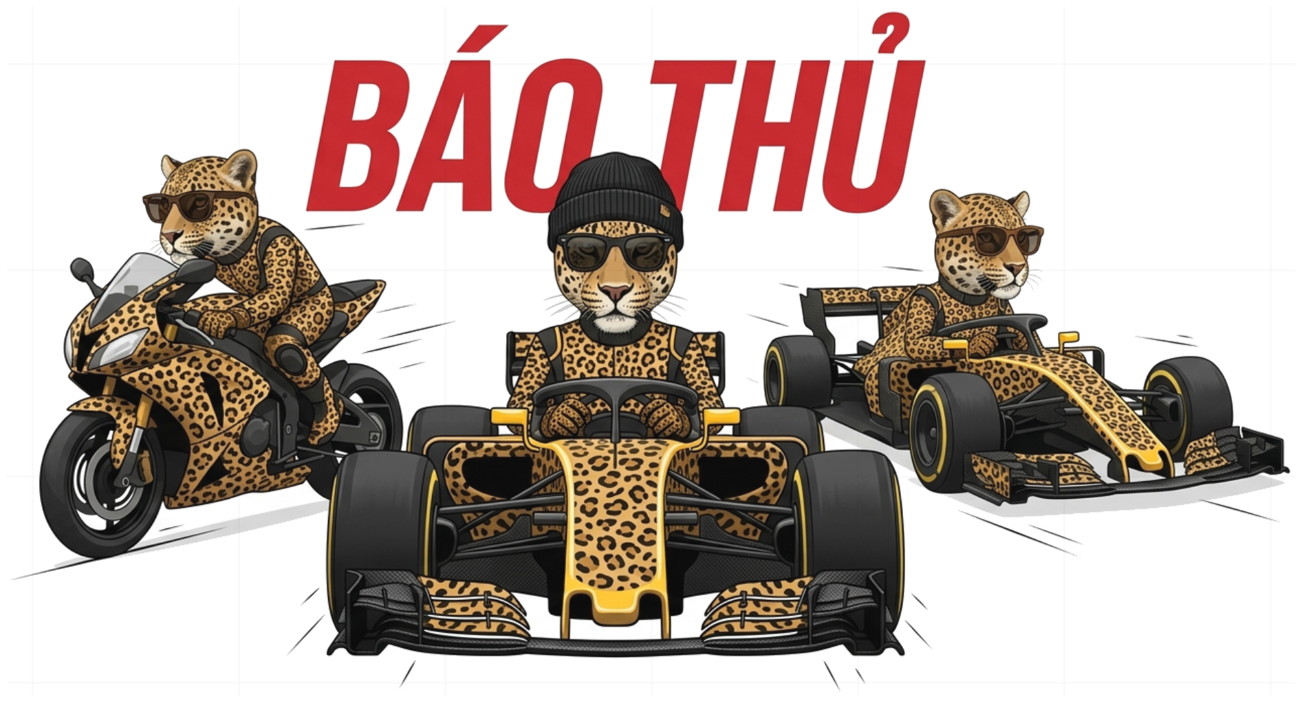 Áo Thun Trắng Báo Thủ Đua Xe F1 Local Brand Cotton Form Rộng Unisex Trending Cực Chất - 310726-14-42-HUI